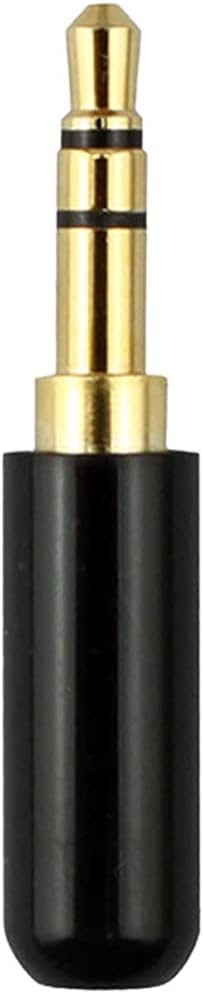 3.5mm ミニジャック 3極 金メッキ自作プラグ ハウジングブラック1個 MJ-1 BK