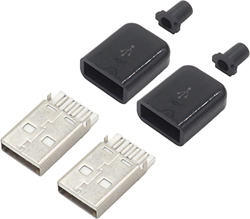 USB Type Aオス自作キット ハウジング、ケーブルガイド付き2個セット