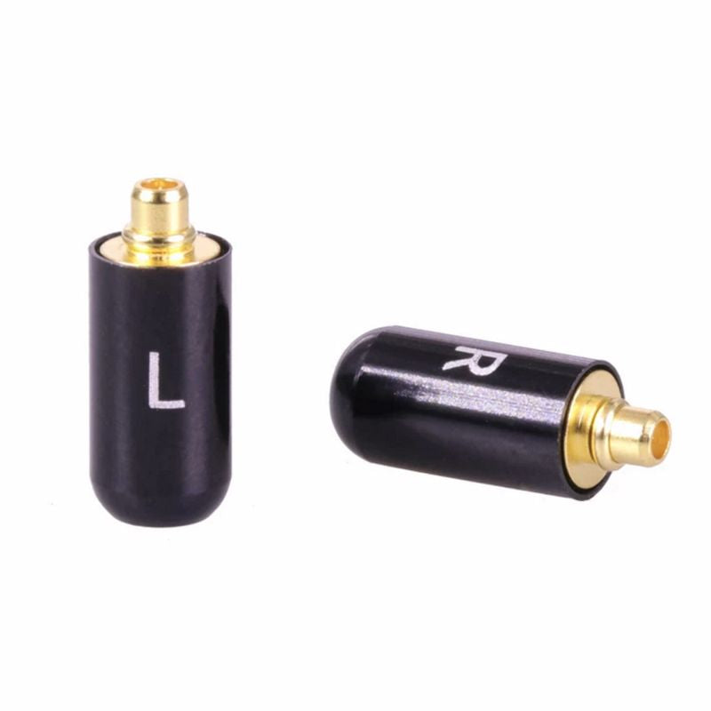 MMCX リケーブル加工用端子セット LRペア 金メッキ ハウジングブラック IRA-2-Black