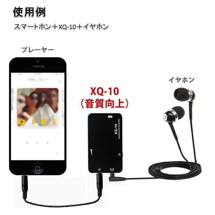 【パッケージなし・通電・開封品・保証なし】[xDuoo] ポータブルヘッドホンアンプ XQ-10 ブラック (NC NR ACアダプターのみ付属)