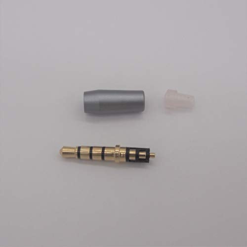 3.5ｍｍ4極プラグ 小形 ガンメタリック ゴムキャップ付き