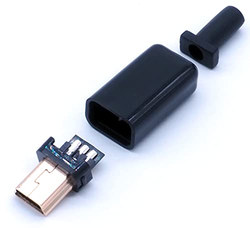miniUSB TypeB 自作用コネクタ 金メッキ ハウジング付き