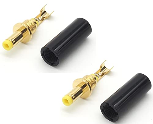 DC プラグ 外径 4mm 内径 1.7mm ケーブル穴径 4mm 自作コネクタ オス 点セット 自作部品 DCプラグ 金メッキ ブラック 2点セット