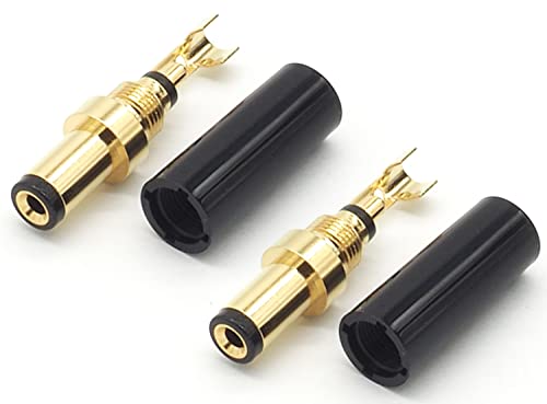 DC プラグ 外径 5.5mm 内径 2.1mm ケーブル穴径 4mm 自作コネクタ オス 点セット 自作部品 DCプラグ 金メッキ ブラック 2点セット