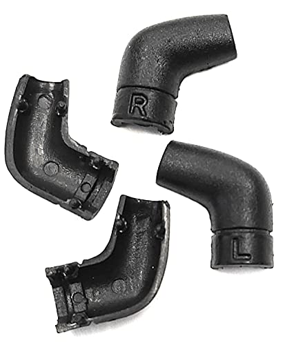 イヤホン用 コネクタカバー L型 (SHURE用/Weston用/UE900用) 修理部品 補修部品 パーツ メンテナンス 部品 左・右1組【Rオモテ×1 Lオモテ×1 Rウラ×1 Lウラ×1 計4ケの部品で構成】ブラック